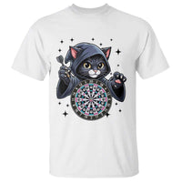 Funny Grim Reaper Cat Dart Player T Shirt Gothic Dartist Gift - Wonder Print Shop