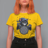 Funny Grim Reaper Cat Dart Player T Shirt For Women Gothic Dartist Gift - Wonder Print Shop