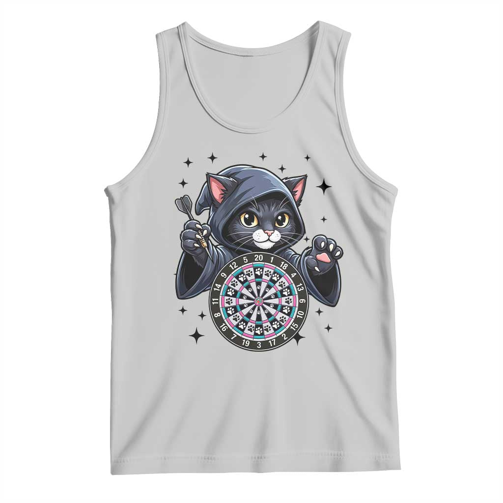 Funny Grim Reaper Cat Dart Player Tank Top Gothic Dartist Gift - Wonder Print Shop