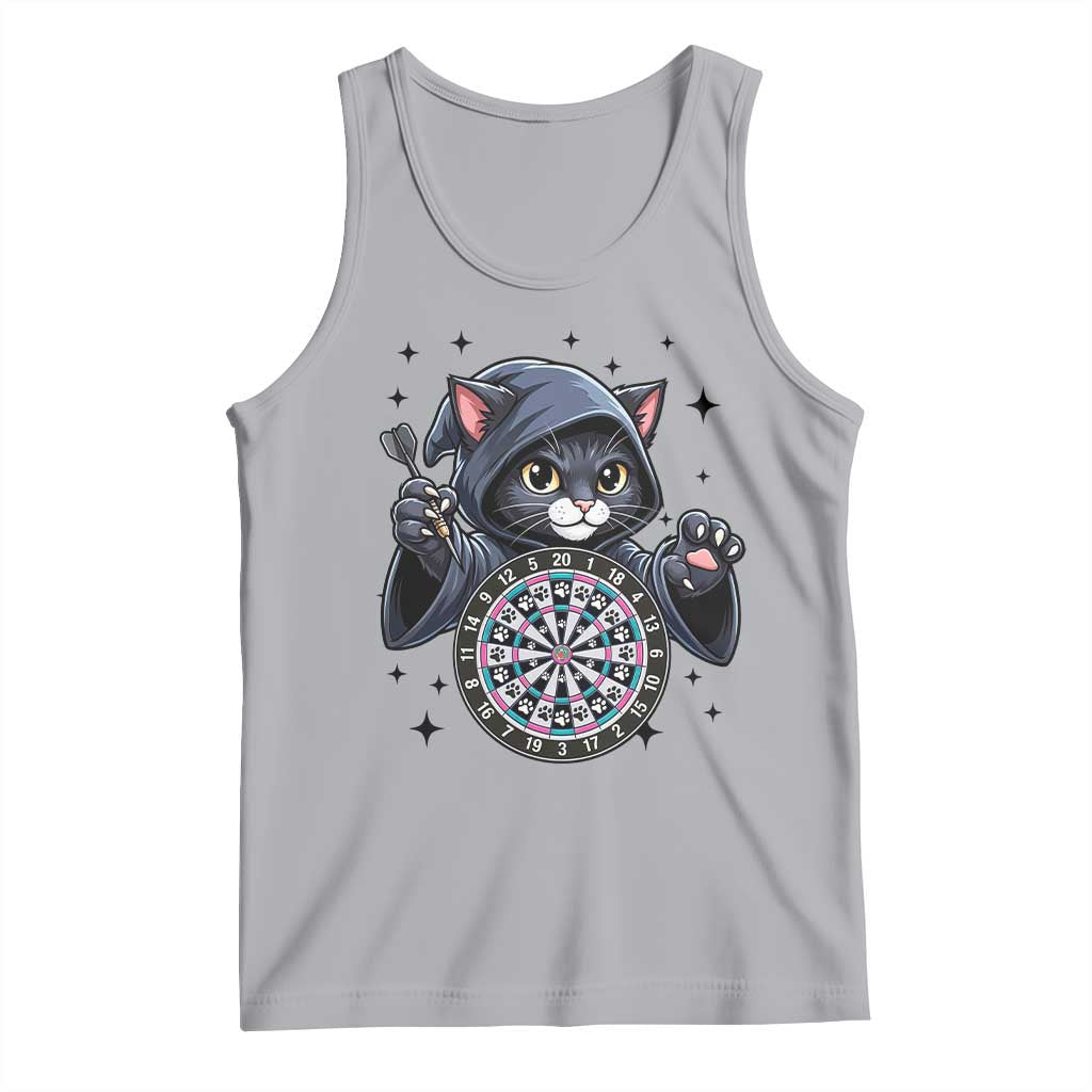 Funny Grim Reaper Cat Dart Player Tank Top Gothic Dartist Gift - Wonder Print Shop