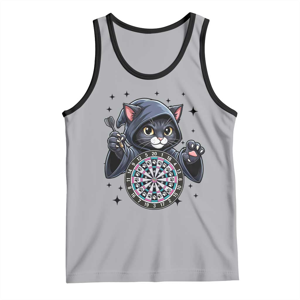 Funny Grim Reaper Cat Dart Player Tank Top Gothic Dartist Gift - Wonder Print Shop