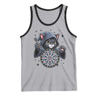 Funny Grim Reaper Cat Dart Player Tank Top Gothic Dartist Gift - Wonder Print Shop