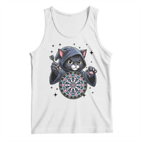 Funny Grim Reaper Cat Dart Player Tank Top Gothic Dartist Gift - Wonder Print Shop