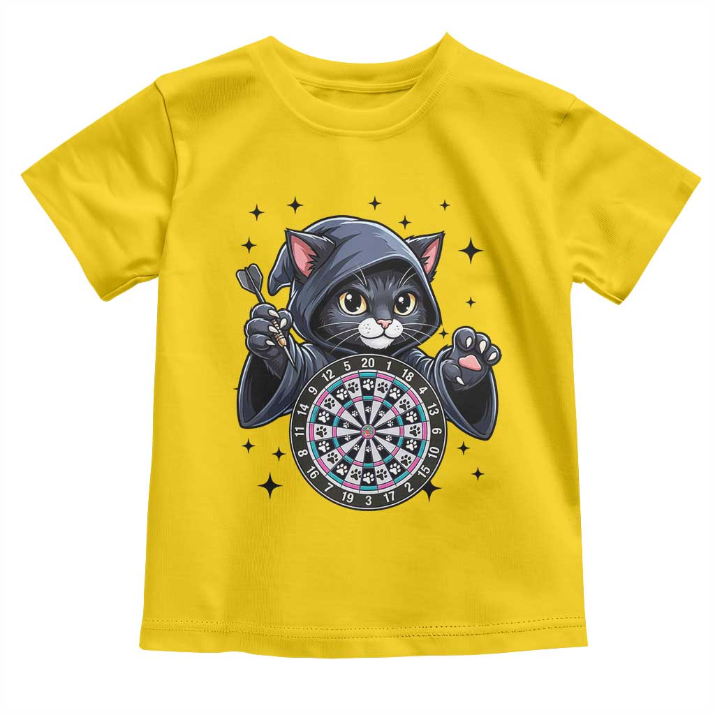Funny Grim Reaper Cat Dart Player Toddler T Shirt Gothic Dartist Gift - Wonder Print Shop