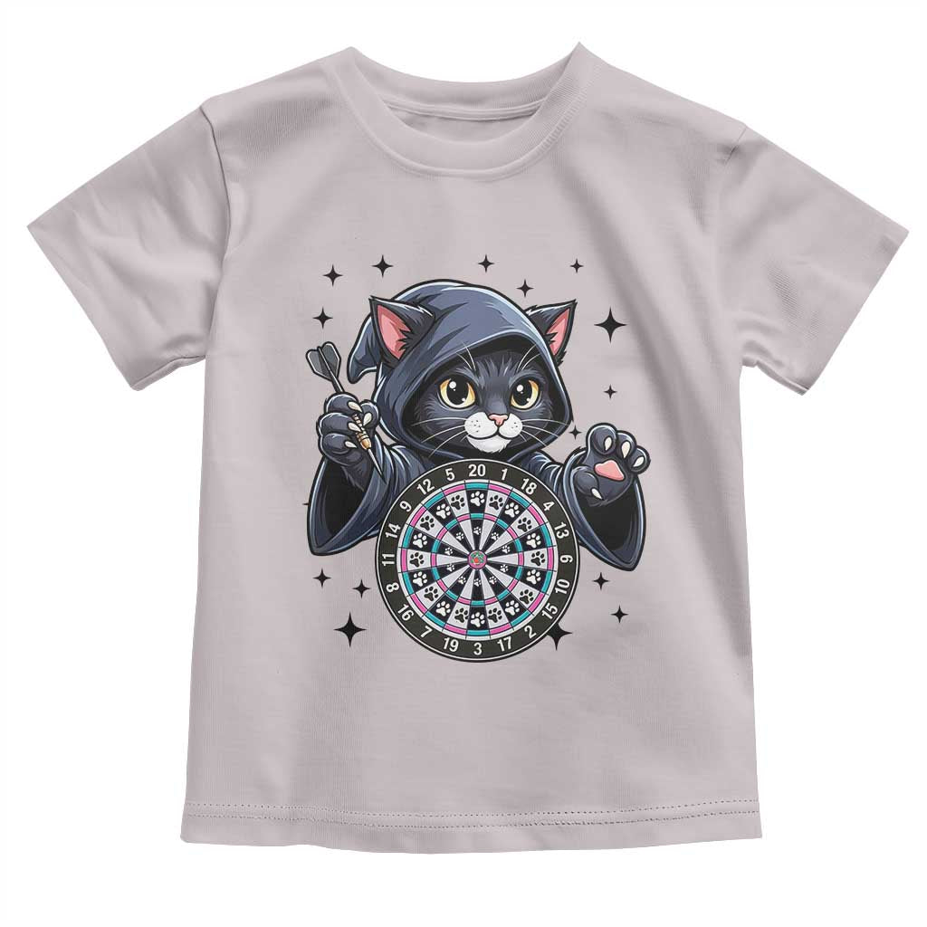Funny Grim Reaper Cat Dart Player Toddler T Shirt Gothic Dartist Gift - Wonder Print Shop