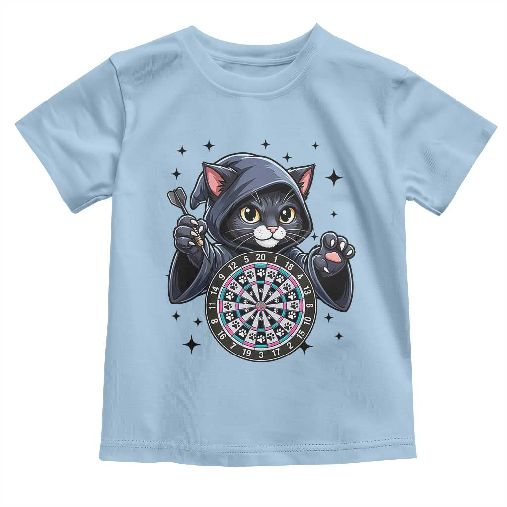 Funny Grim Reaper Cat Dart Player Toddler T Shirt Gothic Dartist Gift - Wonder Print Shop