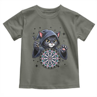 Funny Grim Reaper Cat Dart Player Toddler T Shirt Gothic Dartist Gift - Wonder Print Shop