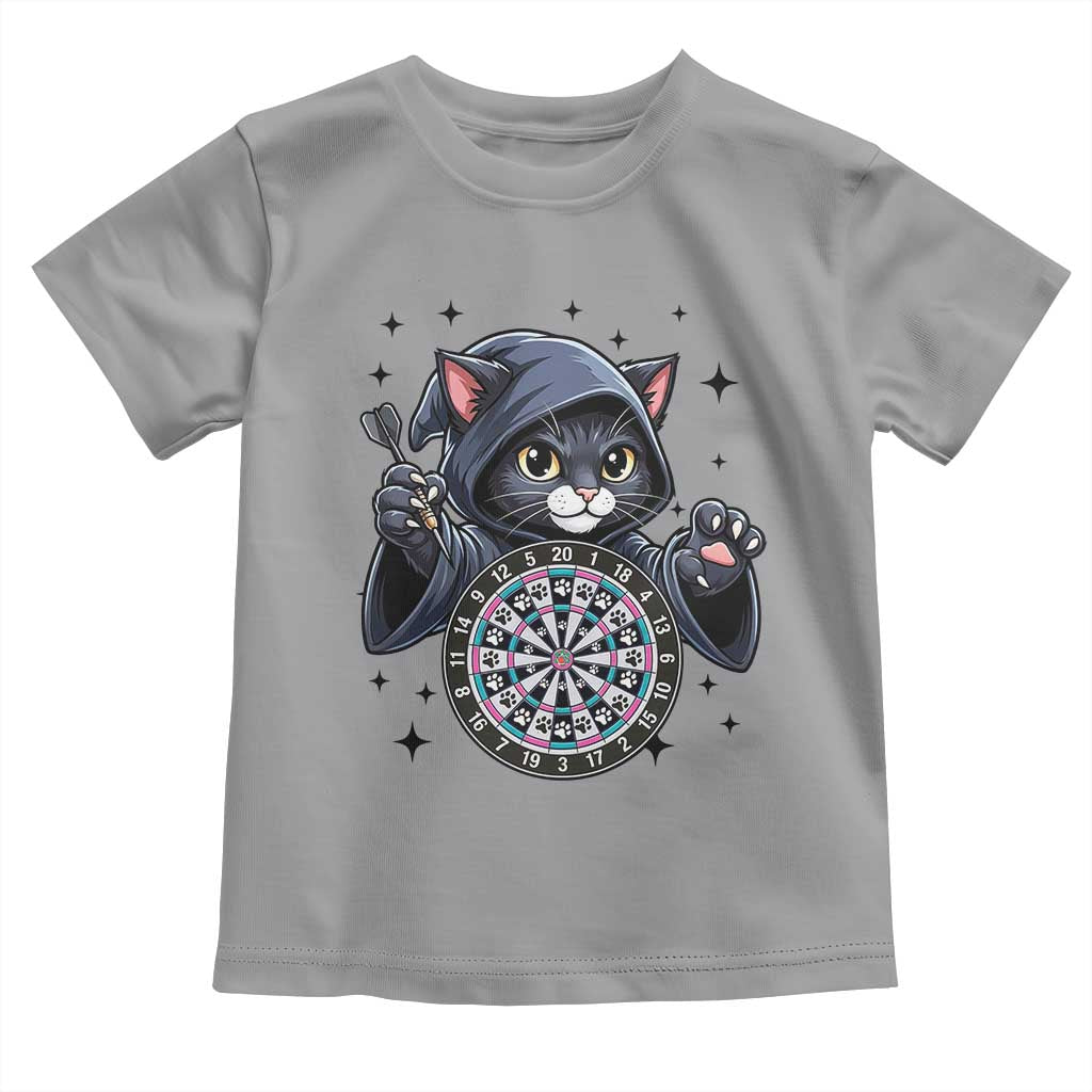 Funny Grim Reaper Cat Dart Player Toddler T Shirt Gothic Dartist Gift - Wonder Print Shop