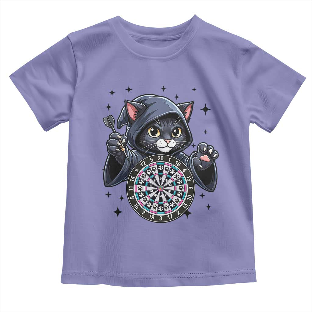 Funny Grim Reaper Cat Dart Player Toddler T Shirt Gothic Dartist Gift - Wonder Print Shop
