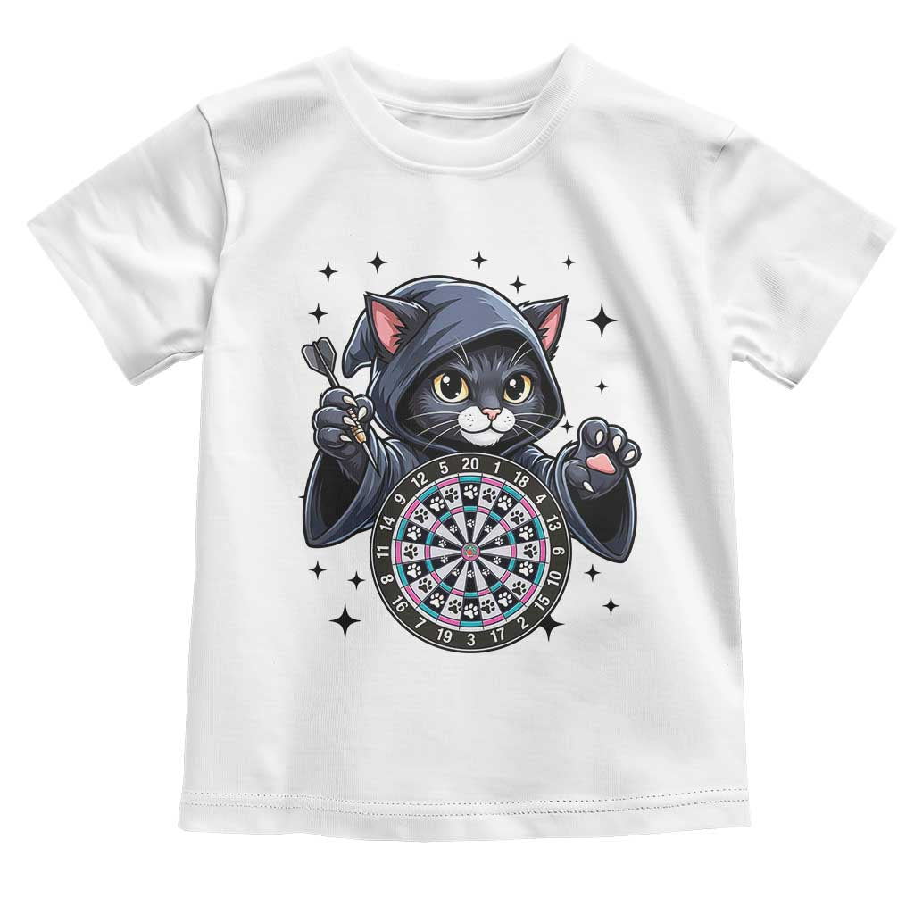 Funny Grim Reaper Cat Dart Player Toddler T Shirt Gothic Dartist Gift - Wonder Print Shop