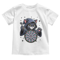 Funny Grim Reaper Cat Dart Player Toddler T Shirt Gothic Dartist Gift - Wonder Print Shop