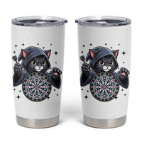 Funny Grim Reaper Cat Dart Player Tumbler Cup Gothic Dartist Gift - Wonder Print Shop