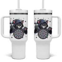 Funny Grim Reaper Cat Dart Player Tumbler With Handle Gothic Dartist Gift - Wonder Print Shop