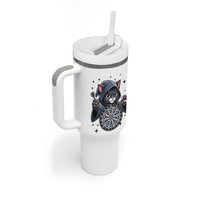 Funny Grim Reaper Cat Dart Player Tumbler With Handle Gothic Dartist Gift - Wonder Print Shop