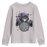Funny Grim Reaper Cat Dart Player Youth Sweatshirt Gothic Dartist Gift - Wonder Print Shop