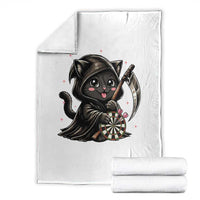 Dark Reaper Cat Throwing Darts Throw Blanket Funny Pub Game Gift - Wonder Print Shop