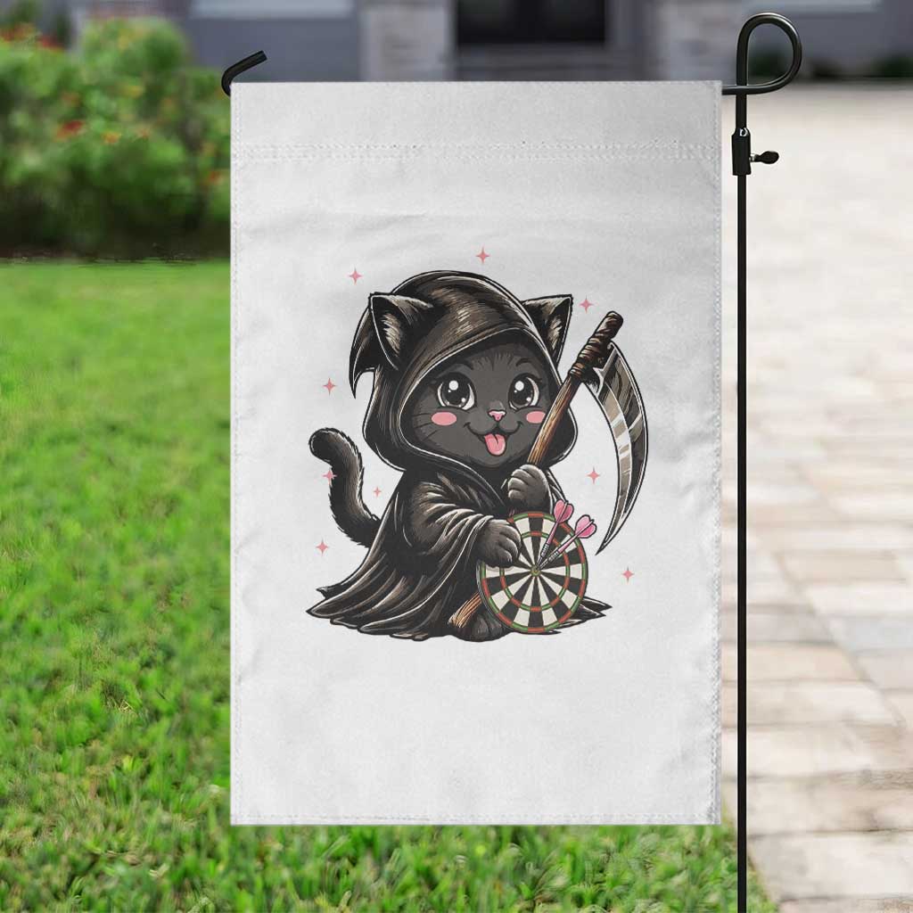 Dark Reaper Cat Throwing Darts Garden Flag Funny Pub Game Gift - Wonder Print Shop