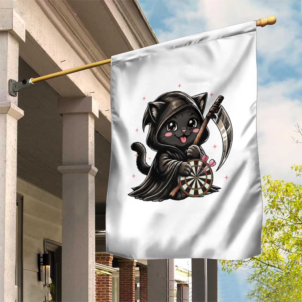 Dark Reaper Cat Throwing Darts Garden Flag Funny Pub Game Gift - Wonder Print Shop