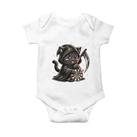 Dark Reaper Cat Throwing Darts Baby Onesie Funny Pub Game Gift - Wonder Print Shop