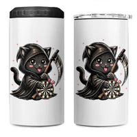 Dark Reaper Cat Throwing Darts 4 in 1 Can Cooler Tumbler Funny Pub Game Gift - Wonder Print Shop