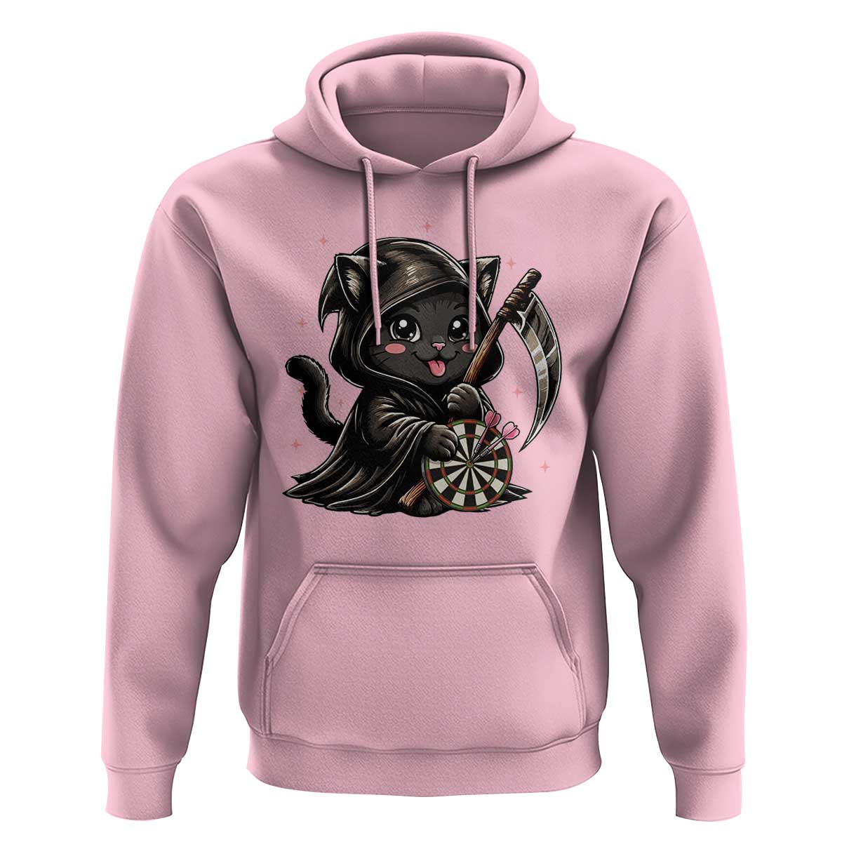Dark Reaper Cat Throwing Darts Hoodie Funny Pub Game Gift - Wonder Print Shop