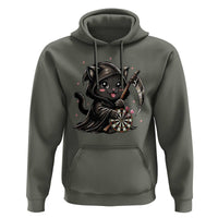 Dark Reaper Cat Throwing Darts Hoodie Funny Pub Game Gift - Wonder Print Shop