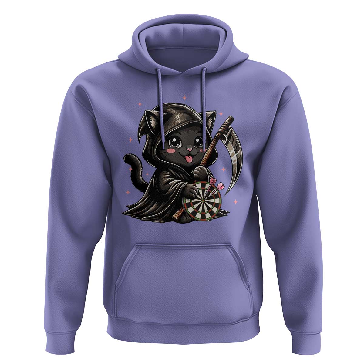 Dark Reaper Cat Throwing Darts Hoodie Funny Pub Game Gift - Wonder Print Shop