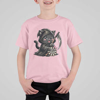 Dark Reaper Cat Throwing Darts T Shirt For Kid Funny Pub Game Gift - Wonder Print Shop