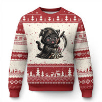 Dark Reaper Cat Throwing Darts Ugly Christmas Sweater Funny Pub Game Gift - Wonder Print Shop
