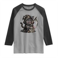 Dark Reaper Cat Throwing Darts Raglan Shirt Funny Pub Game Gift - Wonder Print Shop