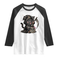 Dark Reaper Cat Throwing Darts Raglan Shirt Funny Pub Game Gift - Wonder Print Shop