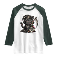 Dark Reaper Cat Throwing Darts Raglan Shirt Funny Pub Game Gift - Wonder Print Shop