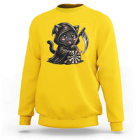Dark Reaper Cat Throwing Darts Sweatshirt Funny Pub Game Gift - Wonder Print Shop
