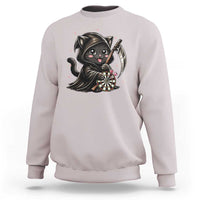 Dark Reaper Cat Throwing Darts Sweatshirt Funny Pub Game Gift - Wonder Print Shop