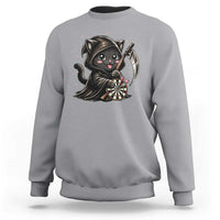 Dark Reaper Cat Throwing Darts Sweatshirt Funny Pub Game Gift - Wonder Print Shop
