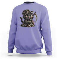 Dark Reaper Cat Throwing Darts Sweatshirt Funny Pub Game Gift - Wonder Print Shop