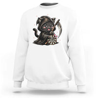 Dark Reaper Cat Throwing Darts Sweatshirt Funny Pub Game Gift - Wonder Print Shop