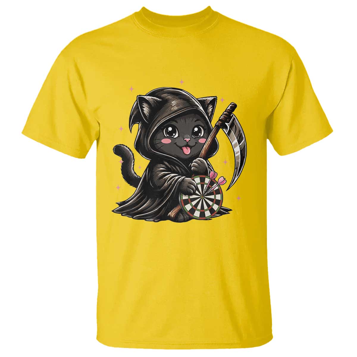Dark Reaper Cat Throwing Darts T Shirt Funny Pub Game Gift - Wonder Print Shop