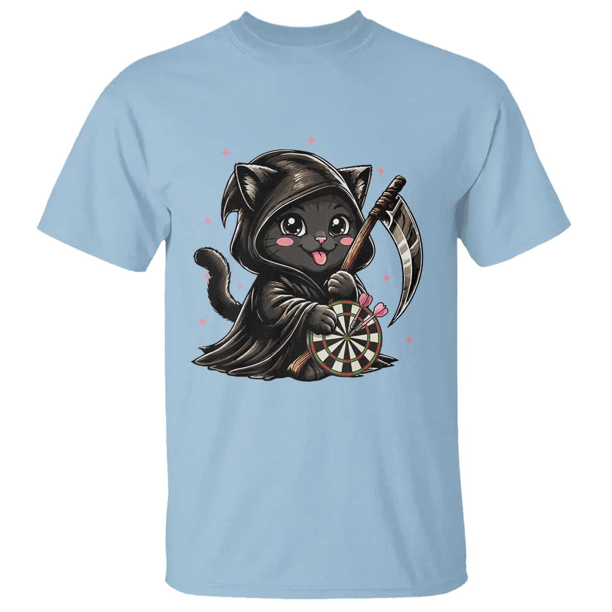 Dark Reaper Cat Throwing Darts T Shirt Funny Pub Game Gift - Wonder Print Shop