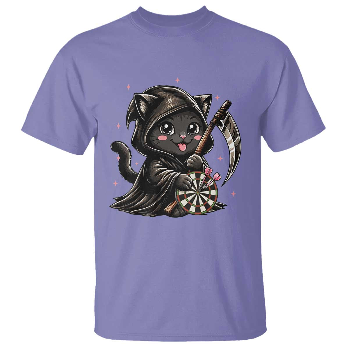 Dark Reaper Cat Throwing Darts T Shirt Funny Pub Game Gift - Wonder Print Shop