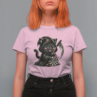 Dark Reaper Cat Throwing Darts T Shirt For Women Funny Pub Game Gift - Wonder Print Shop