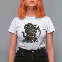 Dark Reaper Cat Throwing Darts T Shirt For Women Funny Pub Game Gift - Wonder Print Shop