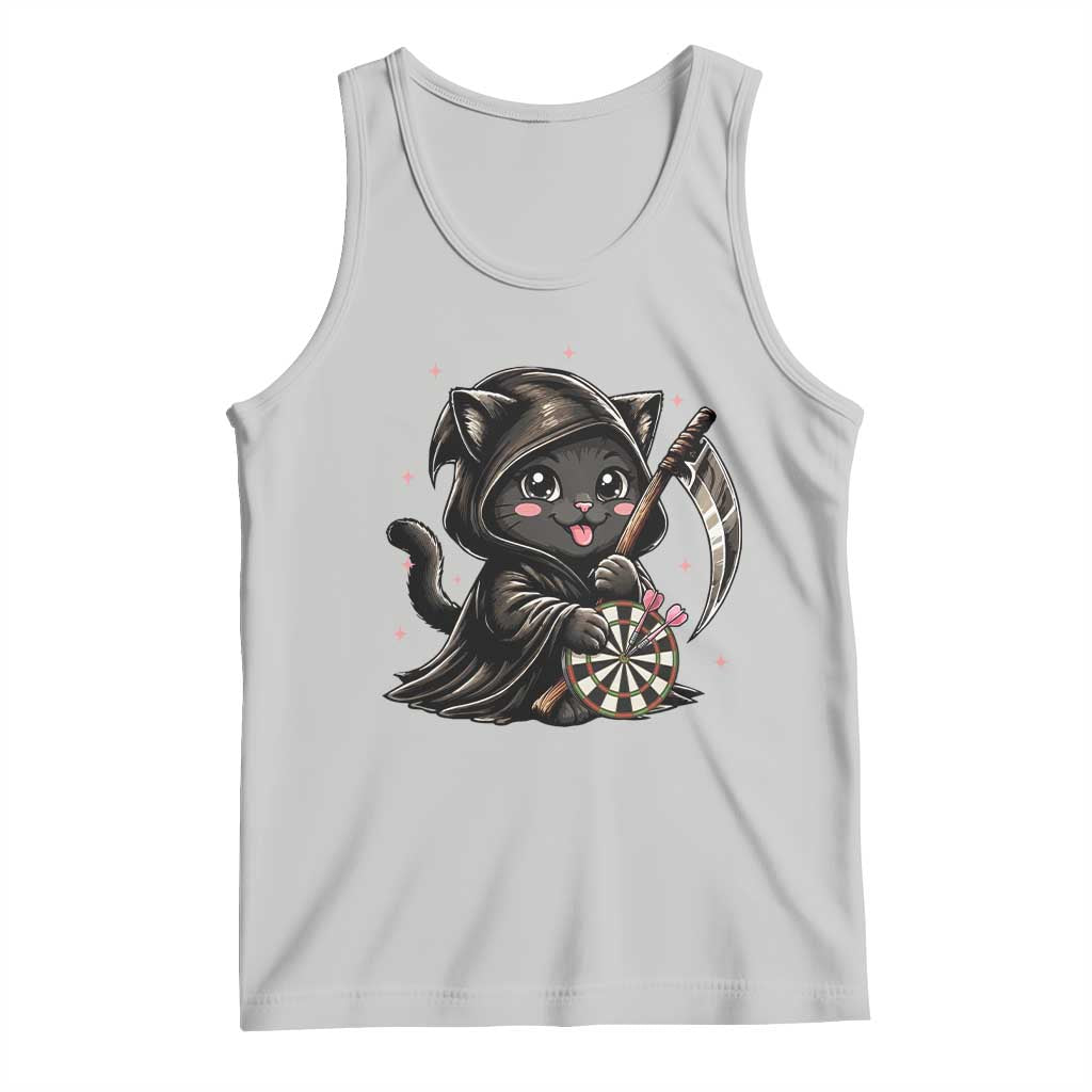 Dark Reaper Cat Throwing Darts Tank Top Funny Pub Game Gift - Wonder Print Shop