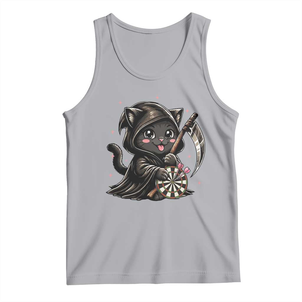 Dark Reaper Cat Throwing Darts Tank Top Funny Pub Game Gift - Wonder Print Shop