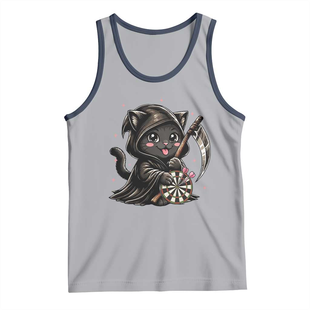 Dark Reaper Cat Throwing Darts Tank Top Funny Pub Game Gift - Wonder Print Shop