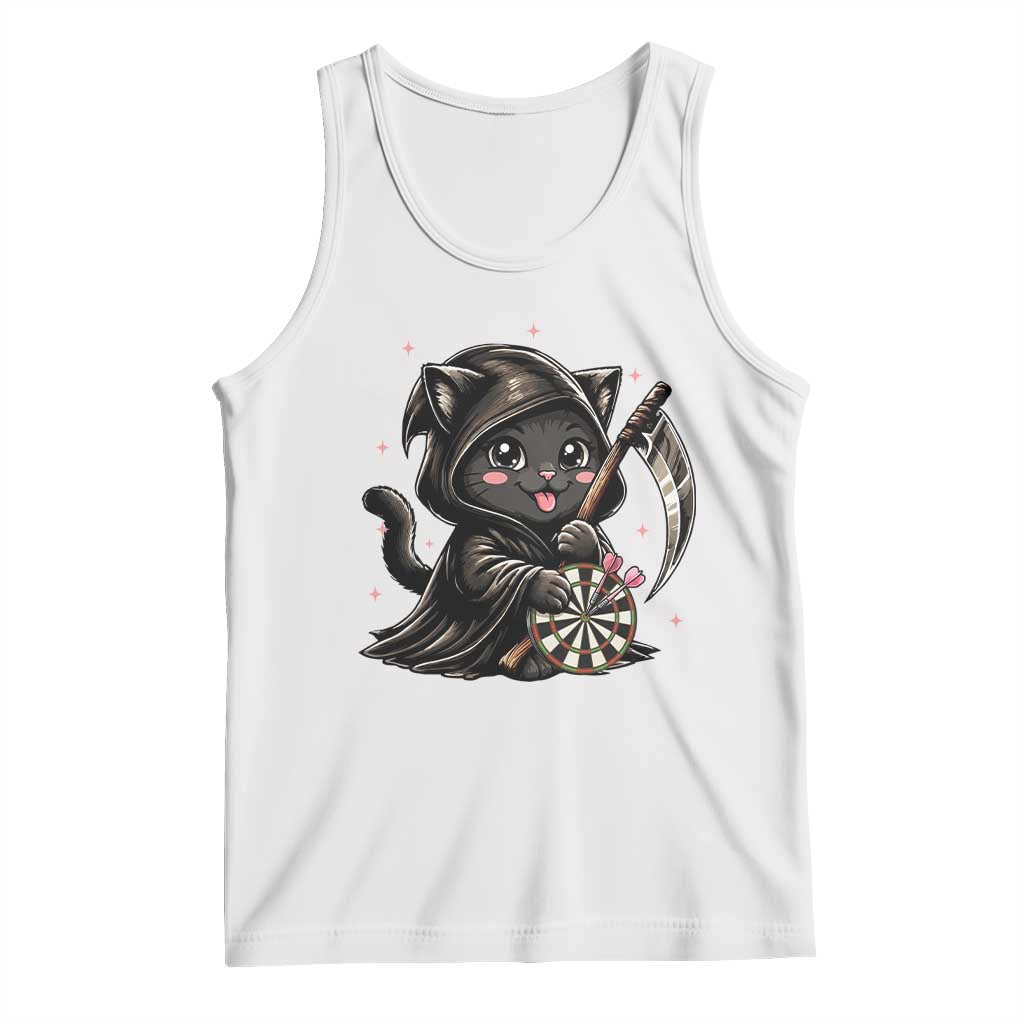 Dark Reaper Cat Throwing Darts Tank Top Funny Pub Game Gift - Wonder Print Shop
