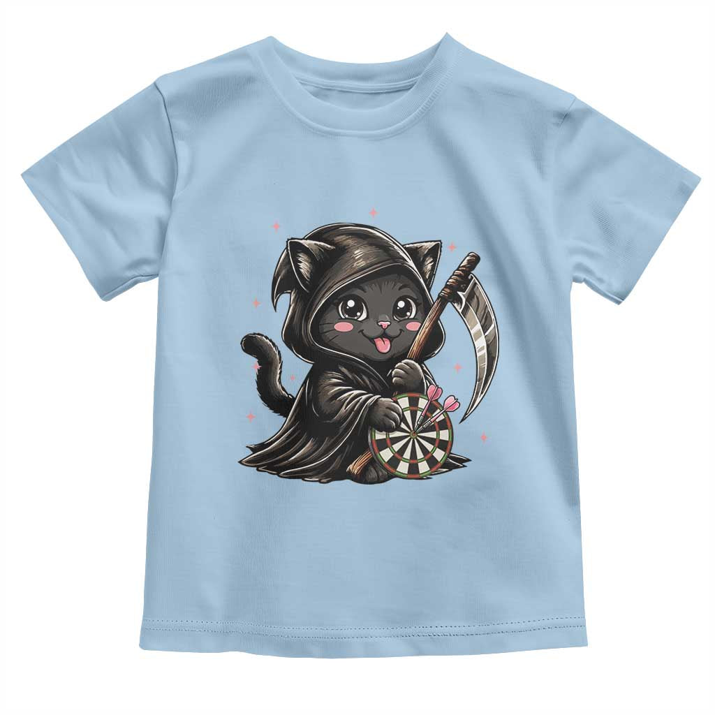 Dark Reaper Cat Throwing Darts Toddler T Shirt Funny Pub Game Gift - Wonder Print Shop