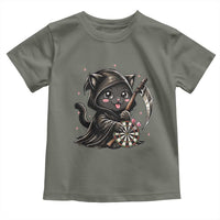 Dark Reaper Cat Throwing Darts Toddler T Shirt Funny Pub Game Gift - Wonder Print Shop