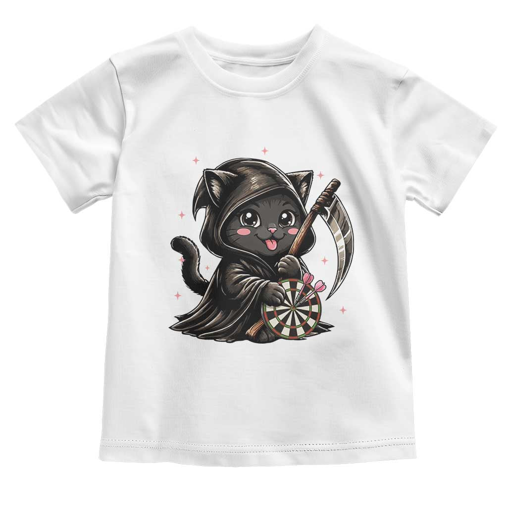 Dark Reaper Cat Throwing Darts Toddler T Shirt Funny Pub Game Gift - Wonder Print Shop