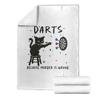 Funny Grumpy Cat Darts Throw Blanket Because Murder Is Wrong - Wonder Print Shop